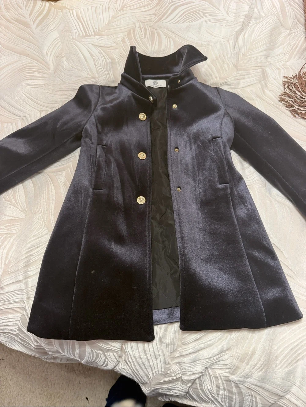 Versace Black Velvet Jacket with Gold Medusa Buttons